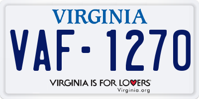 VA license plate VAF1270