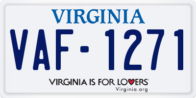 VA license plate VAF1271