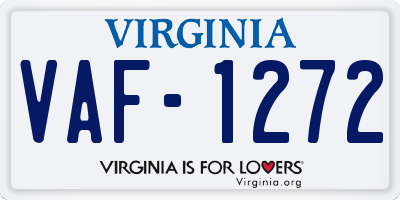 VA license plate VAF1272