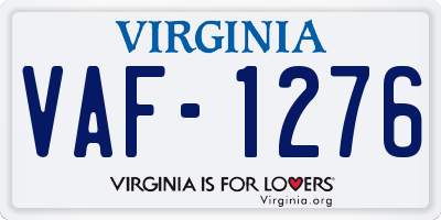 VA license plate VAF1276