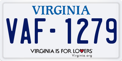 VA license plate VAF1279