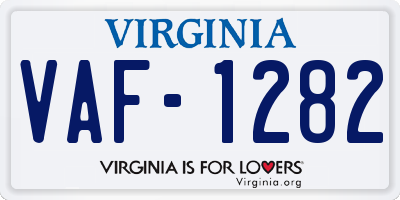VA license plate VAF1282