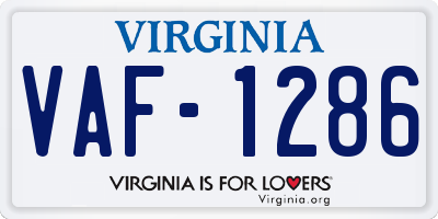 VA license plate VAF1286