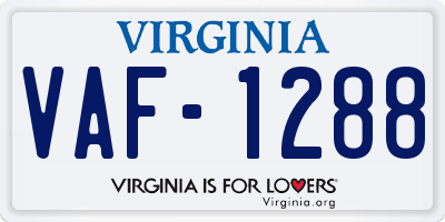 VA license plate VAF1288