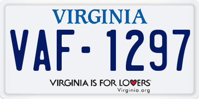 VA license plate VAF1297