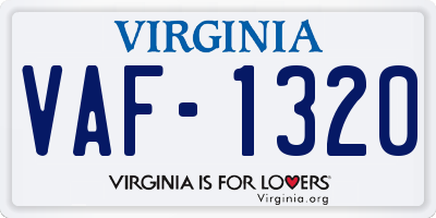 VA license plate VAF1320