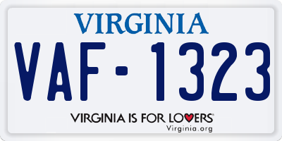 VA license plate VAF1323