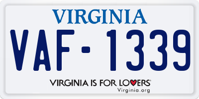 VA license plate VAF1339