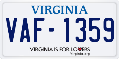 VA license plate VAF1359