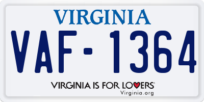 VA license plate VAF1364