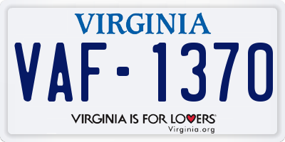 VA license plate VAF1370