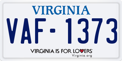 VA license plate VAF1373