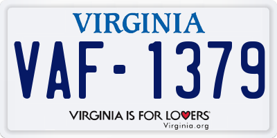 VA license plate VAF1379