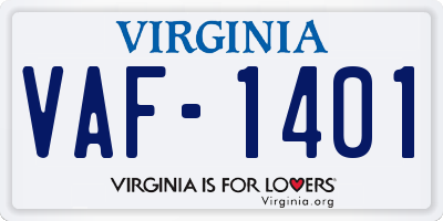 VA license plate VAF1401