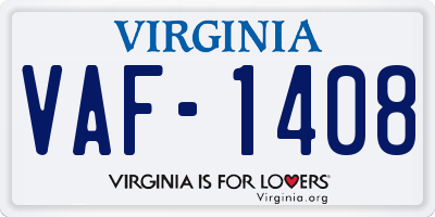VA license plate VAF1408