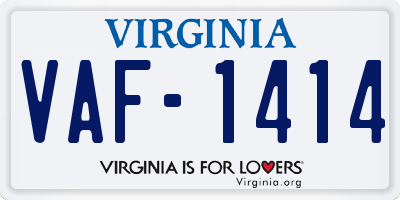 VA license plate VAF1414