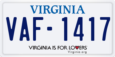 VA license plate VAF1417