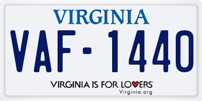 VA license plate VAF1440