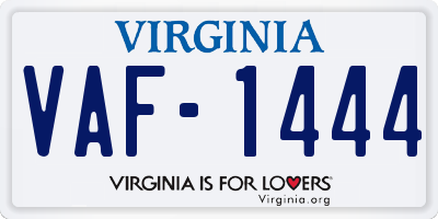 VA license plate VAF1444