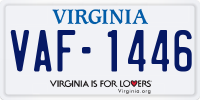 VA license plate VAF1446