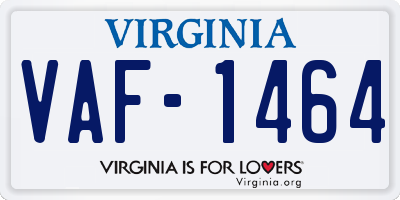VA license plate VAF1464