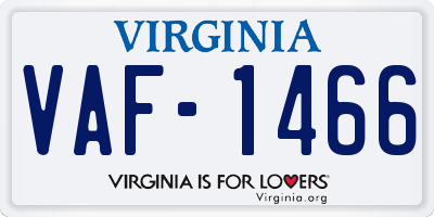 VA license plate VAF1466