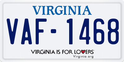 VA license plate VAF1468