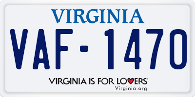 VA license plate VAF1470