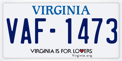 VA license plate VAF1473