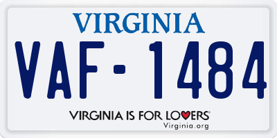 VA license plate VAF1484