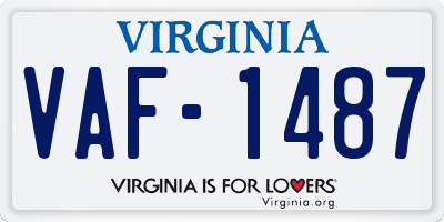 VA license plate VAF1487