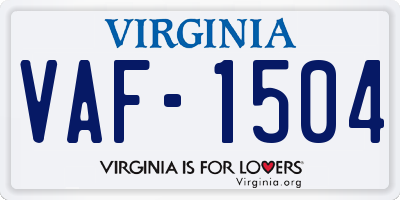 VA license plate VAF1504