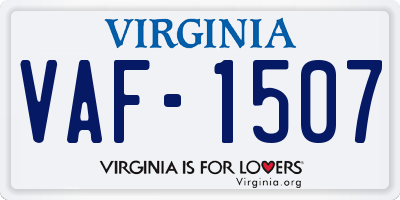 VA license plate VAF1507