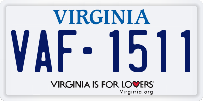 VA license plate VAF1511