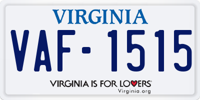 VA license plate VAF1515