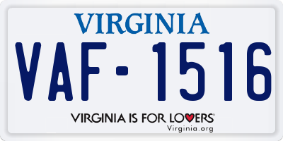 VA license plate VAF1516