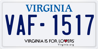VA license plate VAF1517