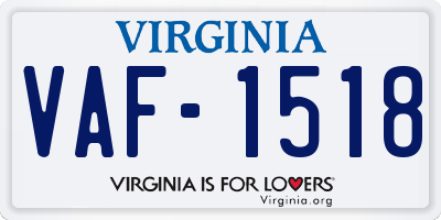 VA license plate VAF1518