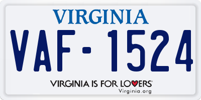 VA license plate VAF1524