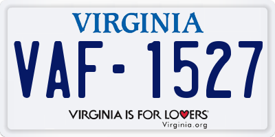 VA license plate VAF1527