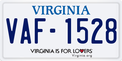 VA license plate VAF1528