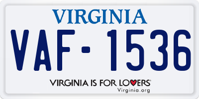 VA license plate VAF1536