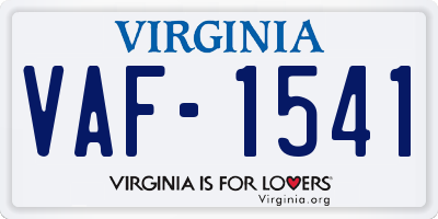 VA license plate VAF1541