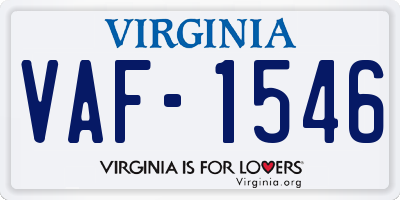 VA license plate VAF1546