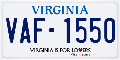 VA license plate VAF1550