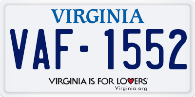 VA license plate VAF1552