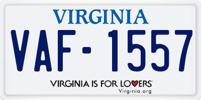 VA license plate VAF1557