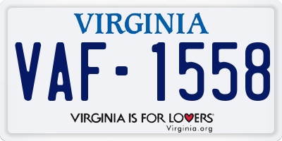 VA license plate VAF1558