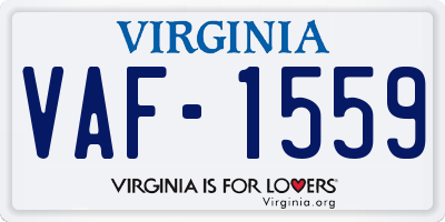 VA license plate VAF1559