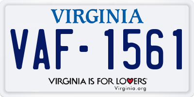 VA license plate VAF1561